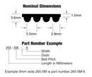 Bando 500-5M-25 5M HT Timing Belt