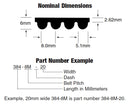 Bando 1480-8M-30 8M HT Timing Belt