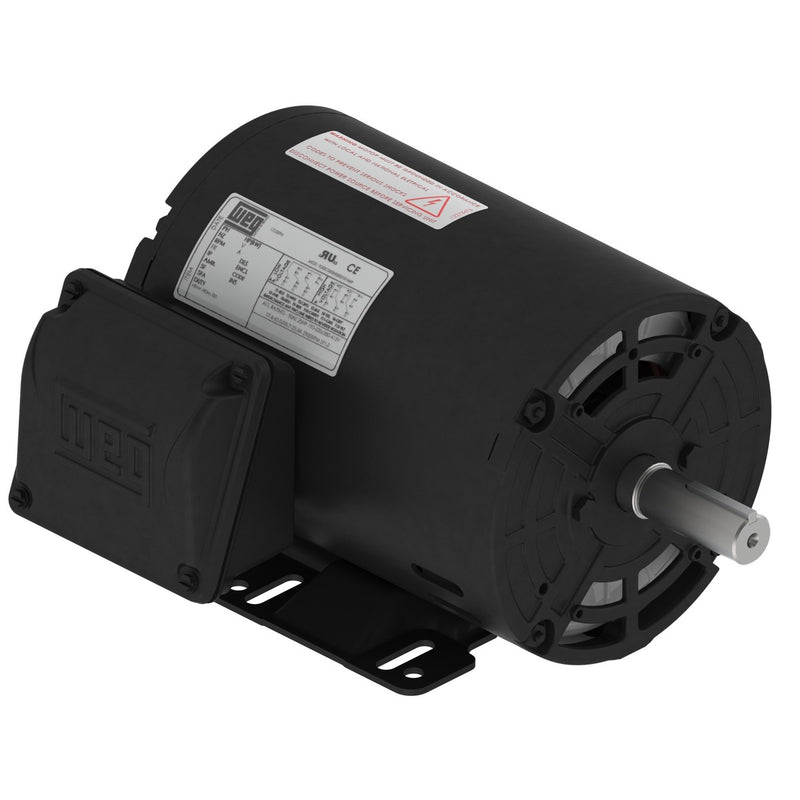 WEG 00118OT3P143T-S Rolled Steel NEMA Premium Efficiency 1 HP 4P 143/5T 3Ph 200 V 60 Hz IC01 - ODP - Foot-mounted