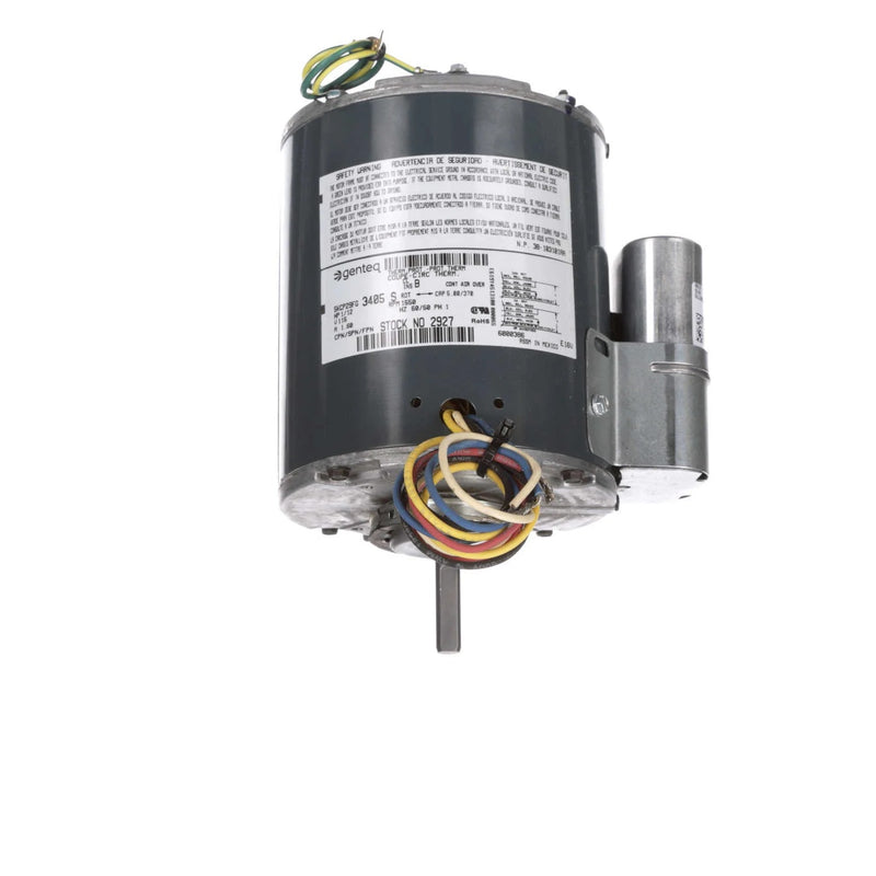 Genteq Condenser Fan Motor, 1/12 HP, 1 Ph, 60 Hz, 115 V, 1550 RPM, 1 Speed, 42 Frame, TEAO - 2927