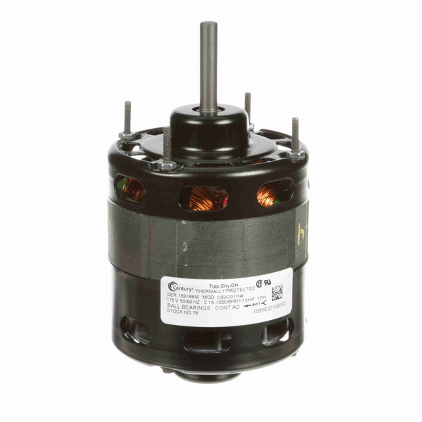 Century OEM Replacement Motor, 1/15 HP, 1 Ph, 60/50 Hz, 115 V, 1550 RPM, 1 Speed, 4.4" Diameter, OAO - 78