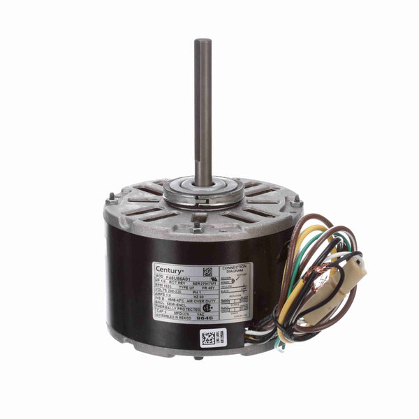 Century Fan and Blower Motor, 1/6 HP, 1 Ph, 60 Hz, 208-230 V, 1625 RPM, 1 Speed, 48 Frame, SEMI ENCLOSED - 9645