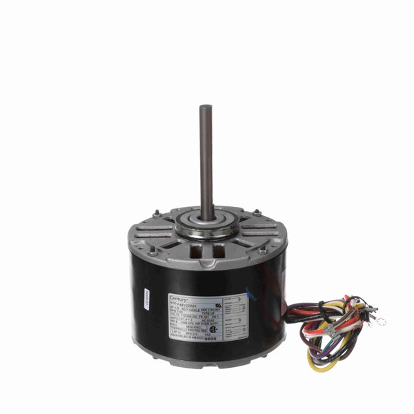 Century Fan and Blower Motor, 1/6 HP, 1 Ph, 60/50 Hz, 115/208-230 V, 1550 RPM, 1 Speed, 48 Frame, SEMI ENCLOSED - 9699