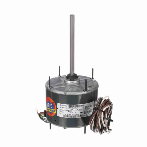 Genteq HEAT SHIELDÂ® Condenser Fan Motor, 1/6 HP, 1 Ph, 60 Hz, 208-230 V, 1075 RPM, 1 Speed, 48 Frame, TEAO - 3727HS