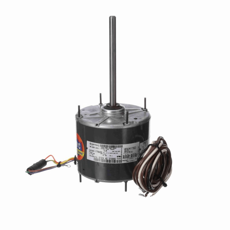 Genteq HEAT SHIELDÂ® Condenser Fan Motor, 1/4 HP, 1 Ph, 60 Hz, 208-230 V, 1075 RPM, 1 Speed, 48 Frame, TEAO - 3728HS