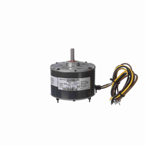 Genteq OEM Replacement Motor, 1/10 HP, 1 Ph, 60 Hz, 208-230 V, 1100 RPM, 1 Speed, 48 Frame, TEAO - 3907