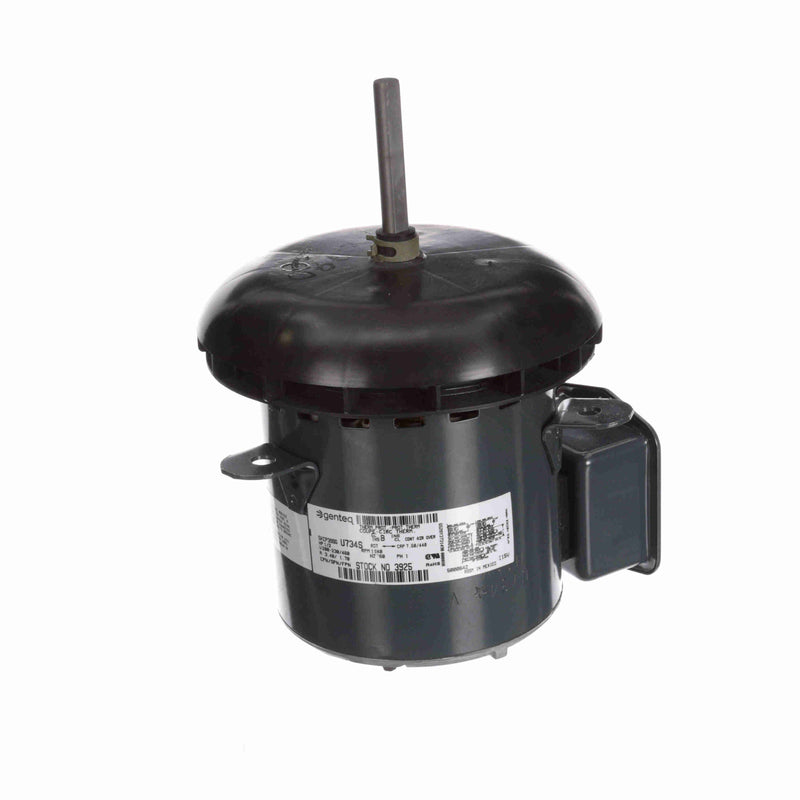 Genteq OEM Replacement Motor, 1/2 HP, 1 Ph, 60 Hz, 200-230/460 V, 1140 RPM, 1 Speed, 48 Frame, OAO - 3925