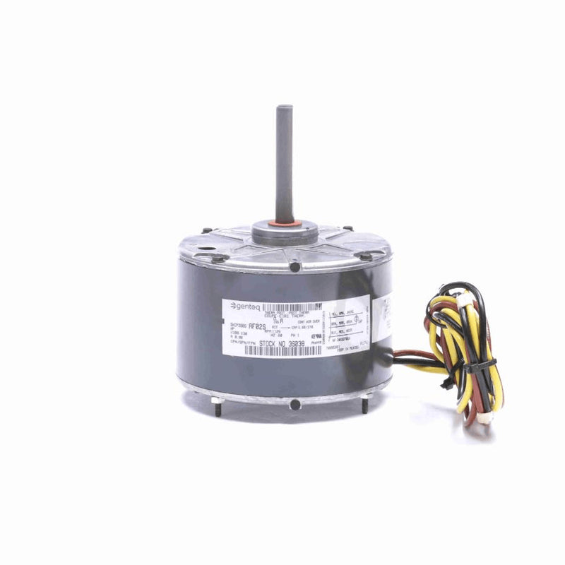 Genteq OEM Replacement Motor, 1/8 HP, 1 Ph, 60 Hz, 208-230 V, 1125 RPM, 1 Speed, 48 Frame, TEAO - 3S038