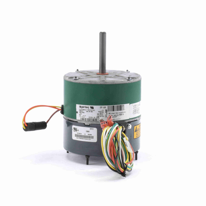 Genteq EVERGREENÂ® OM Condenser Fan Motor, 1/5 HP, 1 Ph, 60 Hz, 208-230 V, 850/1100 RPM, 2 Speed, 48 Frame, TEAO - 6301