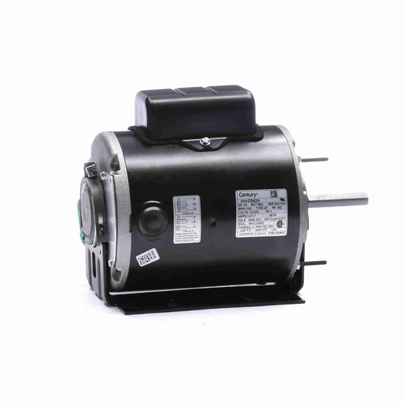 Century Direct Drive Fan Motor, 1/4 HP, 1 Ph, 60 Hz, 115/230 V, 48Z Frame, TEAO - C042A