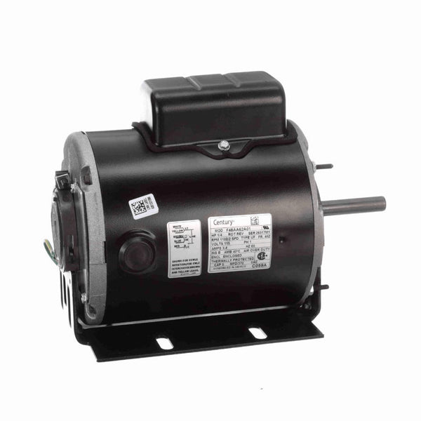 Century Direct Drive Fan Motor, 1/4 HP, 1 Ph, 60 Hz, 115 V, 48Z Frame, TEAO - C059A