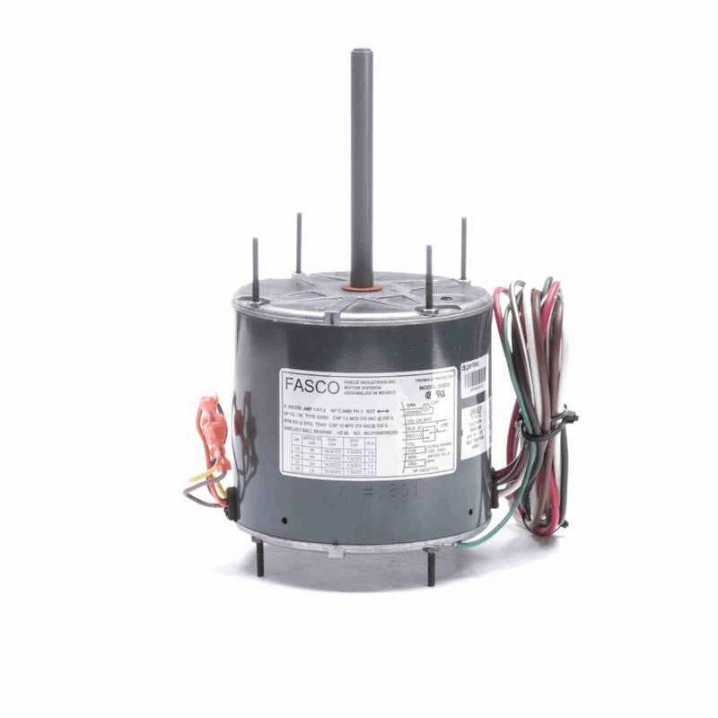 Fasco Condenser Fan Motor, 1/3-1/6 HP, 1 Ph, 60 Hz, 208-230 V, 825 RPM, 2 Speed, 48 Frame, TEAO - D2826