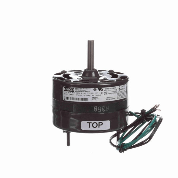 Fasco OEM Replacement Motor, 1/12 HP, 1 Ph, 60 Hz, 115 V, 1500 RPM, 1 Speed, 4.4" Diameter, OAO - D377