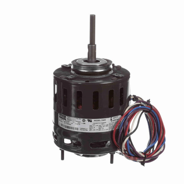 Fasco Refrigeration Motor, 1/15 HP, 1 Ph, 60 Hz, 115/208-230 V, 1550 RPM, 1 Speed, 4.4" Diameter, OAO - D483