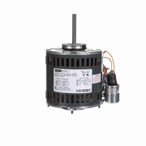 Fasco Condenser Fan Motor, 1/10 HP, 1 Ph, 60 Hz, 115/208-230 V, 1550 RPM, 1 Speed, 42 Frame, OAO - D487