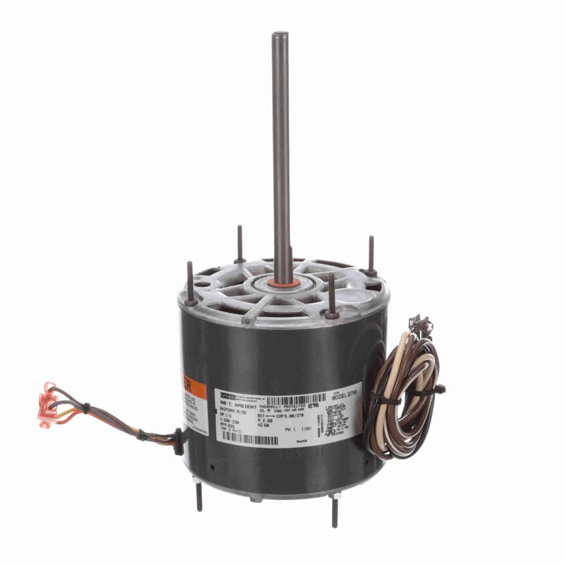 Fasco Condenser Fan Motor, 1/3 HP, 1 Ph, 60 Hz, 208-230 V, 825 RPM, 1 Speed, 48 Frame, OAO - D796