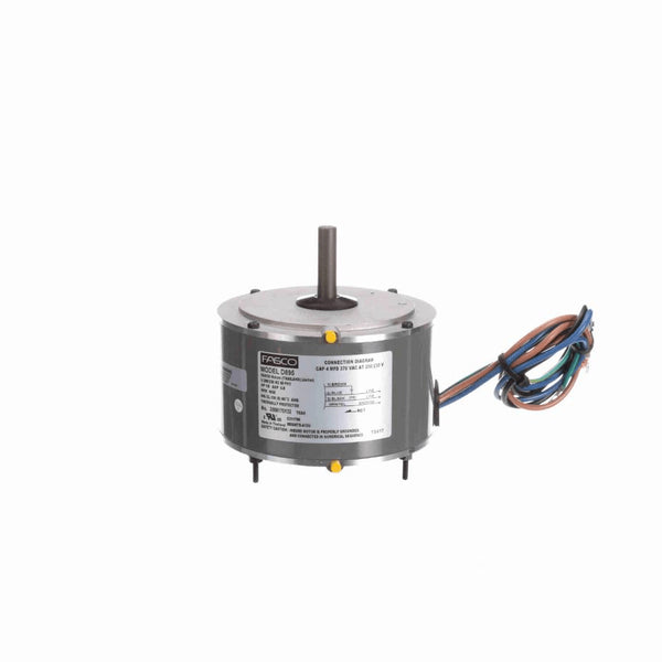 Fasco OEM Replacement Motor, 1/8 HP, 1 Ph, 60 Hz, 200-230 V, 1650 RPM, 1 Speed, 48 Frame, TEAO - D895