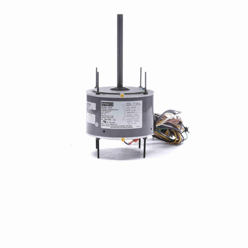 Fasco Condenser Fan Motor, 1/8 HP, 1 Ph, 60 Hz, 208-230 V, 1075 RPM, 1 Speed, 48 Frame, TEAO - D919