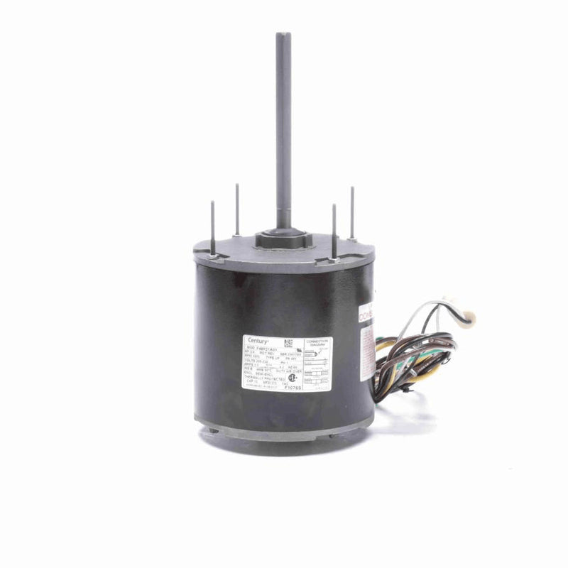 Century Condenser Fan Motor, 3/4 HP, 1 Ph, 60 Hz, 208-230 V, 1075 RPM, 1 Speed, 48 Frame, SEMI ENCLOSED - F1076S