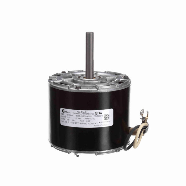 Century OEM Replacement Motor, 1/10 HP, 1 Ph, 60 Hz, 115 V, 1100 RPM, 1 Speed, 42 Frame, ENCLOSED - OBR40016