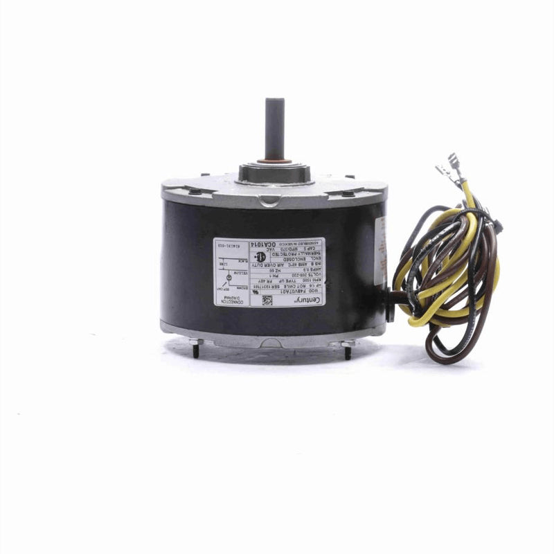 Century OEM Replacement Motor, 1/6 HP, 1 Ph, 60 Hz, 208-230 V, 1500 RPM, 1 Speed, 48 Frame, ENCLOSED - OCA1014