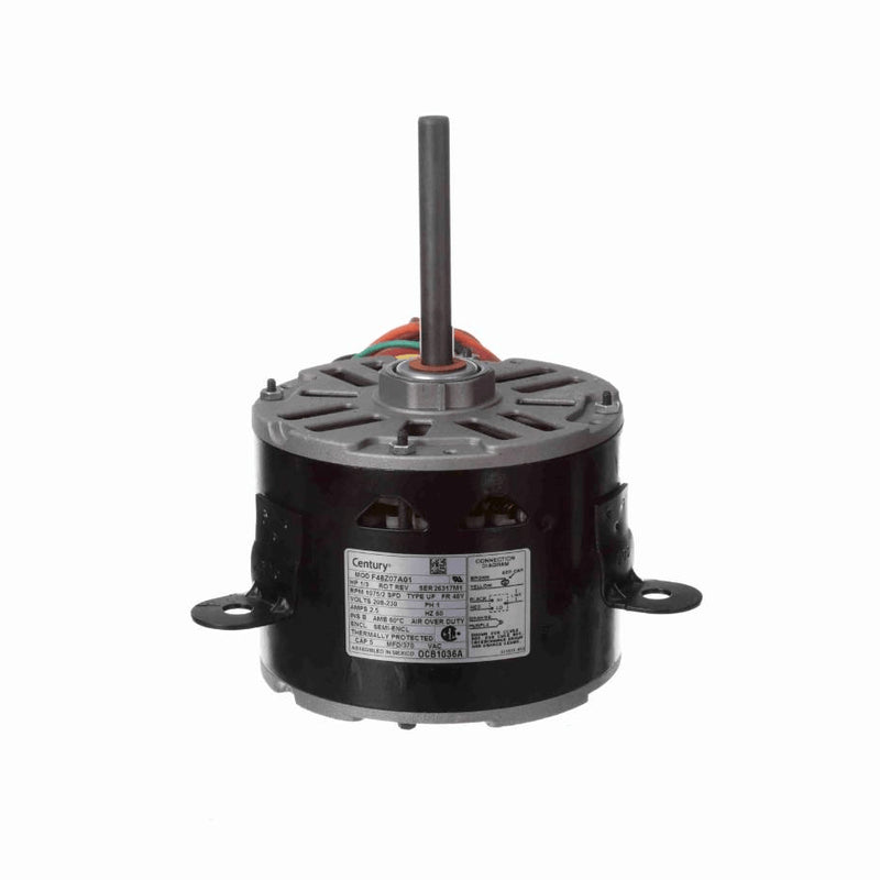 Century OEM Replacement Motor, 1/3 HP, 1 Ph, 60 Hz, 208-230 V, 1075 RPM, 2 Speed, 48 Frame, SEMI ENCLOSED - OCB1036A